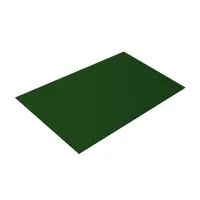Плоский лист Полиэстер RAL 6005 (зелёный мох), 0.45 мм, 1,25*2 м.п., пл=2.5м2 (в пленке)