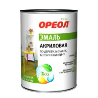 Эмаль ОРЕОЛ акриловая глянцевая серая 0,9 кг