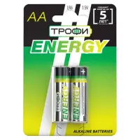 Элемент питания LR6(АА) алкалиновый (уп. блистер 2шт) ТРОФИ ENERGY/ECO