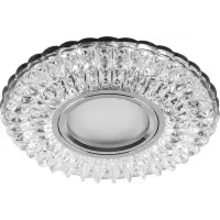 Светильник точечный Feron CD937 со светодиодной подсветкой 15LED*2835 SMD 4000K, MR16 50W G5.3, прозрачный, хром