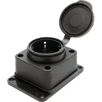 Колодка каучуковая с заземлением 1 гнездо16А IP44 черная Китай STEKKER RST16-31-44