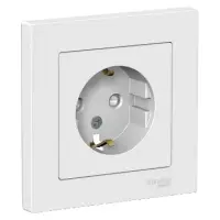 Розетка 1-местная СП AtlasDesign 16А IP20 с заземл. защ. шторки в сборе бел. Systeme Electric ATN000144