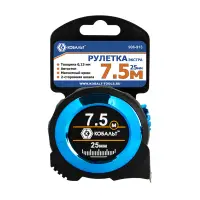 Рулетка 7,5м*25мм КОБАЛЬТ Экстра, металлический корпус толщина 0,13 мм, автостоп, магнит, 2 стор. шк.