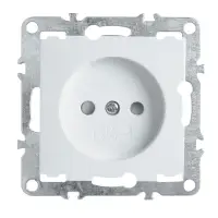 Розетка 1-местная (механизм) СП STEKKER Эрна без заземления 250В, 10А (PST10-9109-01) белый
