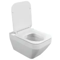 Унитаз подвесной CERSANIT CREA SQUARE CO DPL EO SLIM с инсталляцией LINK PRO, сиденье slim микролифт, кнопка ESTETICA пластик, белый с рамкой хром