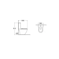 Унитаз-компакт AQUATEK ЕВРОПА напольный безободковый TORNADO с бачком 630*390*825мм, горизонтальный выпуск, тонкое сиденье soft-close, крепеж