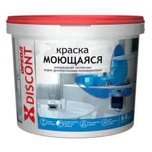 Краска ВД ОРЕОЛ ДИСКОНТ интерьерная моющаяся белая матовая 1,5 кг 3211