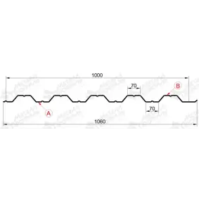 Профнастил "Металлпрофиль" НС-35(Тип), 0.8 мм, PE, RAL ** 1.06 * м2