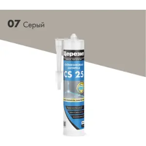 Затирка-Герметик силиконовая CERESIT CS 25 эластичная 07 серый 280 мл
