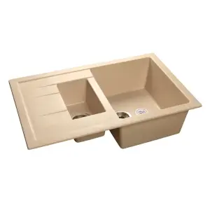 Мойка композитная GRANFEST Quadro GF-Q775KL 775х500 Бежевый с секцией для разморозки и крылом