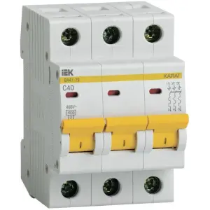 Выключатель автоматический 3п BA47-29 40A 4.5kA х-ка С IEK MVA20-3-040-C