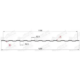 Профнастил "Металлпрофиль" С-8(Тип), 0.5 мм, оцинкованный 1.2 * м2