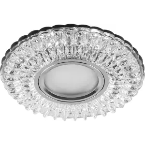 Светильник точечный Feron CD937 со светодиодной подсветкой 15LED*2835 SMD 4000K, MR16 50W G5.3, прозрачный, хром