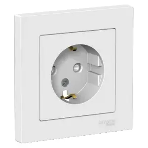 Розетка 1-местная СП AtlasDesign 16А IP20 с заземл. защ. шторки в сборе бел. Systeme Electric ATN000144