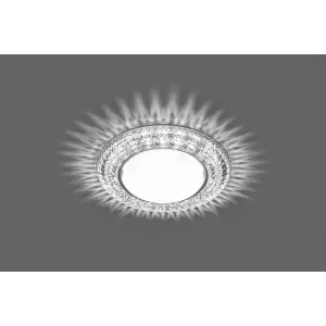 Светильник точечный Feron CD4020 со светодиодной подсветкой 20LED*2835 SMD 4000K, 15W GX53, без лампы, прозрачный, хром с драйвером в комплекте