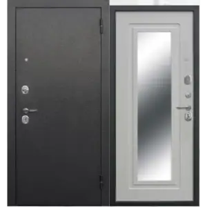 Дверь мет. FERRONI Царское зеркало 860х2050 "Л" Металл/Белый ясень МДФ