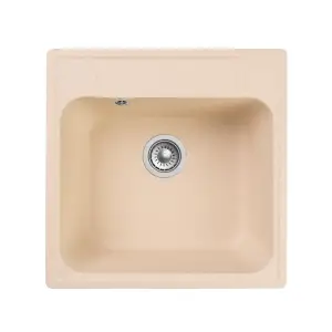 Мойка композитная GRANFEST Quarz 48 480*480мм бежевый + сифон