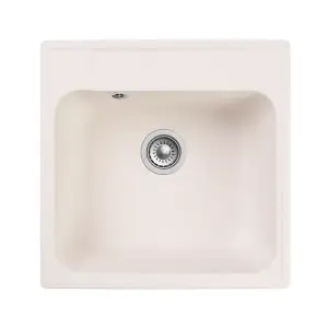 Мойка композитная GRANFEST Quarz 48 480*480мм белый + сифон
