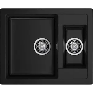 Мойка композитная GRANFEST Quadro 610х500 Чёрный с секцией для разморозки