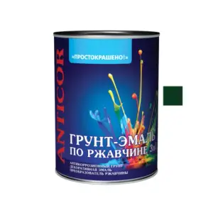 Грунт-эмаль по ржавчине 3 в 1 зелёная 1,8кг Простокрашено