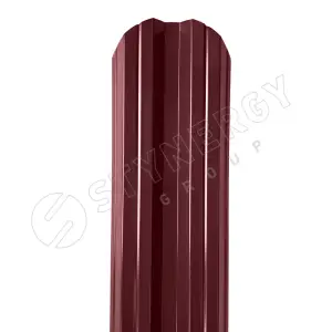 Штакетник металлический STYNERGY М-образный фигурный 0.45 мм, PE RAL 3005 (красное вино), ширина 108мм, длина 1.25 м.п.