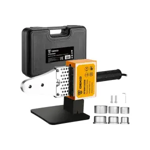 Аппарат для сварки полипропиленовых труб DEKO PPWM1600W, пластиковый кейс, 3 насадки (20-32 мм)