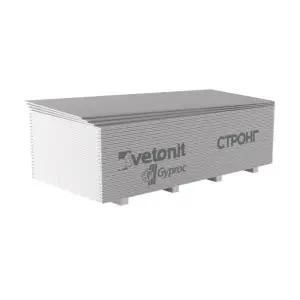 Гипсокартон ГКЛ Vetonit (Gyproc) Стронг ГСП-R-УК высокопрочный 2700*1200*15 мм