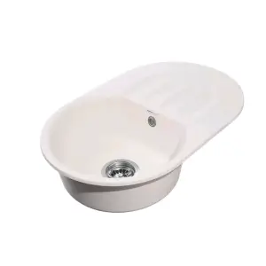 Мойка композитная GRANFEST SMART 685L 683*433мм 1-чаша+крыло левая, белый