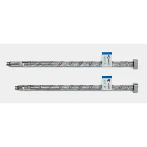 Подводка гибкая для смесителя 100 см (2 шт.) стальная гайка (AQUALINE 25)
