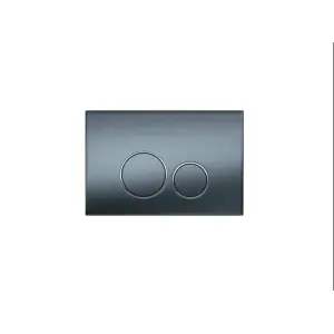 Клавиша смывная AQUATEK KDI-0000035 (005C-1) оружейная сталь матовая ободок хром (клавиши круглые)