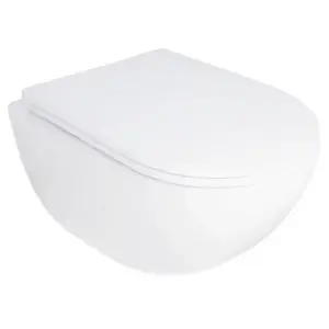 Унитаз подвесной AZARIO RUMBA AZ-5175T-WHT 520*360*365 с системой смыва Tornado в комплекте с быстросъемным сиденьем микролифт, дюропласт