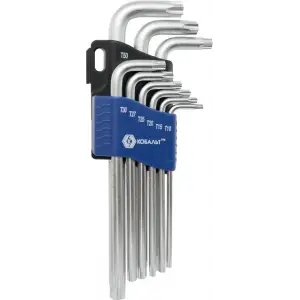 Набор ключей угловых удлинённых КОБАЛЬТ Tamper TORX: T10, T15, T20, T25, T27, T30, T40, Т45, Т50, CR-V, подвес