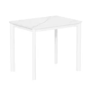 Стол Римини-мини C EVO 90х65 (+40), (царга Белый/White marble) + нога №9 (белый)