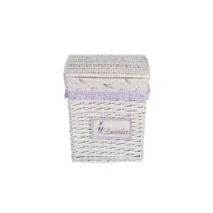 Корзина бельевая прямоугольная "Лаванда", Д390 Ш280 В450, белый