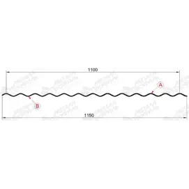 Профнастил "Металлпрофиль" МП-18(Тип), 0.55 мм, оцинкованный, 1.15 * м2