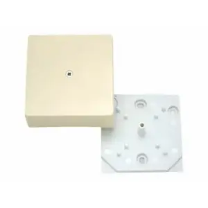 Коробка разветвительная HEGEL для открытого монтажа 75*75*30мм, слоновая кость, без клеммника, КРК2702 02-01