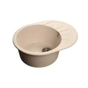 Мойка композитная GRANFEST Rondo 580х450 Белый круглая с мини-крылом