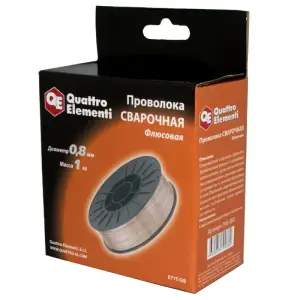 Проволока сварочная QUATTRO ELEMENTI флюсовая, 0,8 мм, масса 1кг