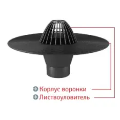 Воронка Термоклип с листвоуловителем 110х160мм (пластик)