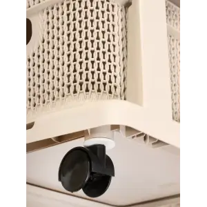 Комод Keeplex Ajur с корзинами на колесиках трехсекционный компакт 37х30х56,3см бежевый топаз