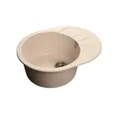 Мойка композитная GRANFEST Rondo 580х450 Белый круглая с мини-крылом