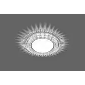 Светильник точечный Feron CD4020 со светодиодной подсветкой 20LED*2835 SMD 4000K, 15W GX53, без лампы, прозрачный, хром с драйвером в комплекте