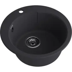Мойка композитная GRANFEST URBAN GF-UR-649 1-чаша D-490мм, цвет черный