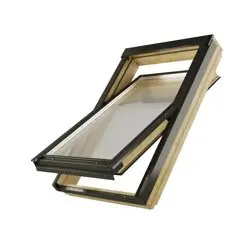 Окно ATICCO DAT 1002 M6 двухкамерное, дерево, прозрачный лак, 78*118