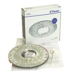 Светильник точечный Feron CD942 со светодиодной подсветкой 15LED*2835 SMD 4000K, MR16 50W G5.3, прозрачный с драйвером в комплекте