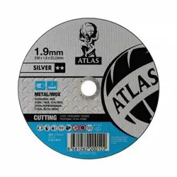 Круг отрезной абразивный по металлу 125x1.2x22.23мм, T41, A60S, ATL-Silver, ATLAS