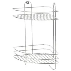 Полка угловая двухъярусная Vento Plus 23*23*41,5 см хром