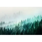Фотообои Фокс Акварельный лес в тумане 4*2,8м, 4 полосы